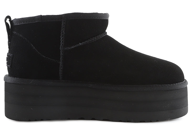 UGG 1135092 W CLASSIC ULTRA MINI PLATFORM BLACK BOOTS