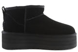 UGG 1135092 W CLASSIC ULTRA MINI PLATFORM BLACK BOOTS