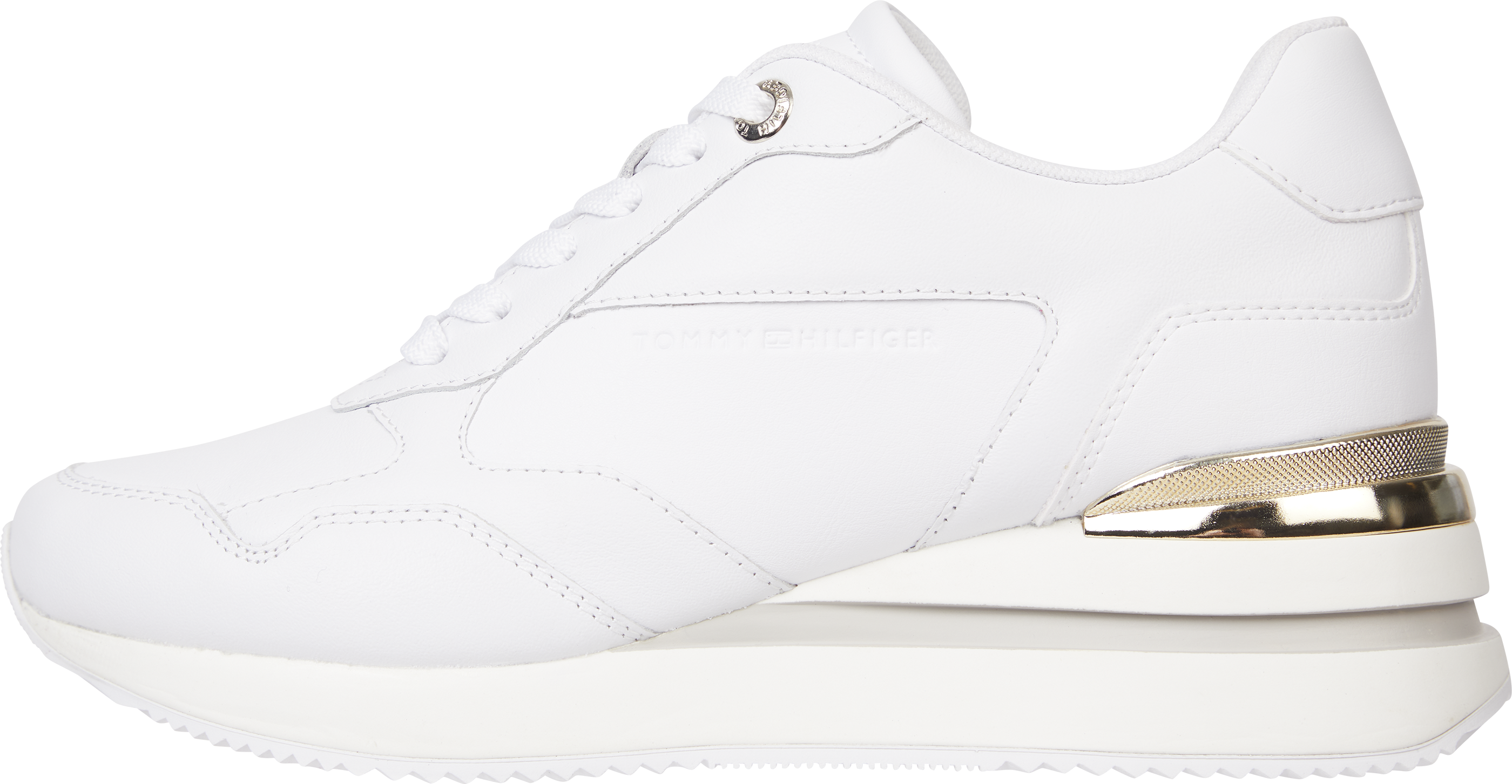 TOMMY HILFIGER WEDGE SNEAKER WITH GOLD WHITE FW0FW07031