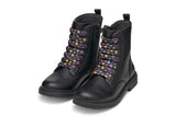 GEOX J049QD 0003W C9240 J ECLAIR G D SYNT LEA BLACK/MULTICOLOR