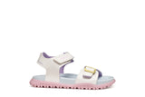GEOX J35HQA 000BC C0653 WHITE/MULTICOLOR SANDALS