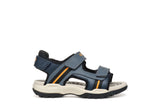 GEOX J450RA 015ME C0820 BOREALIS NAVY/ORANGE SANDALS