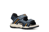 GEOX J450RA 015ME C0820 BOREALIS NAVY/ORANGE SANDALS