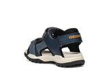 GEOX J450RA 015ME C0820 BOREALIS NAVY/ORANGE SANDALS
