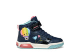 GEOX J56ASA OBCKC C4358 J INEK GIRL A SYNT LEA+GLITTER NAVY/WATERSEA