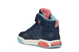 GEOX J56ASA OBCKC C4358 J INEK GIRL A SYNT LEA+GLITTER NAVY/WATERSEA