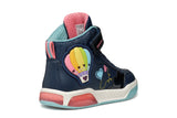 GEOX J56ASA OBCKC C4358 J INEK GIRL A SYNT LEA+GLITTER NAVY/WATERSEA