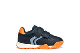 GEOX J56NEA 054FU C0659 J RANN E NAVY/ORANGE SNEAKERS