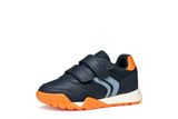GEOX J56NEA 054FU C0659 J RANN E NAVY/ORANGE SNEAKERS