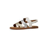 GEOX J6535F 054AJ C0007 WHITE/SILVER KARLY SANDALS