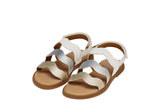 GEOX J6535F 054AJ C0007 WHITE/SILVER KARLY SANDALS