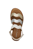 GEOX J6535F 054AJ C0007 WHITE/SILVER KARLY SANDALS