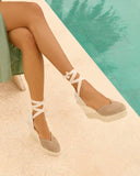 Manebi Wedge Espadrilles Vintage Taupe On Tone - Taupe