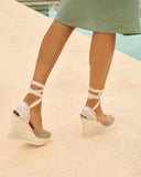 Manebi Wedge Espadrilles Vintage Taupe On Tone - Taupe