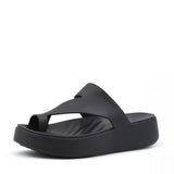 CROCS 210834-001  platform toe loop SANDALS