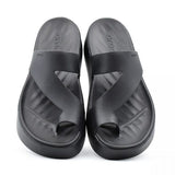 CROCS 210834-001  platform toe loop SANDALS