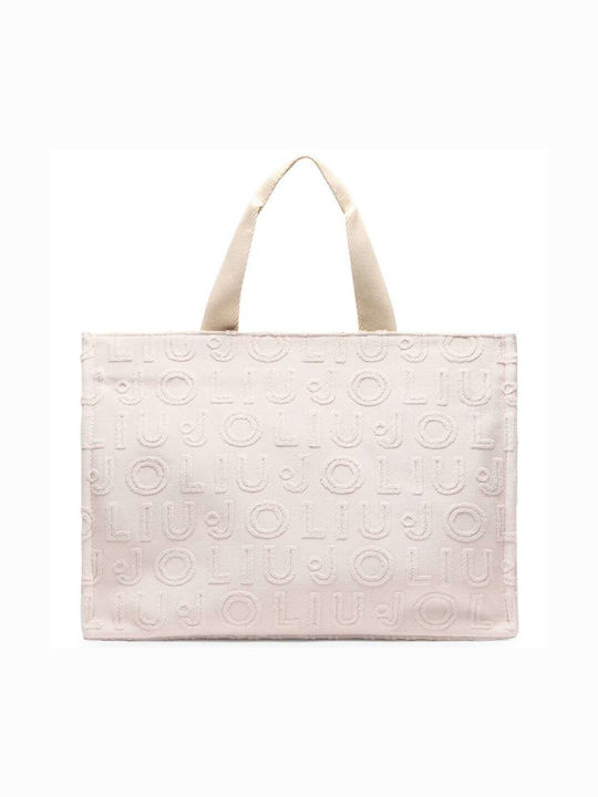 Liu-Jo Large Tote Jacquard Plain True Champagne Γυναικεία Τσάντα Ώμου Μπεζ (2A5013T0300-33801)