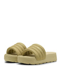 PUMA 400679 02 KARMEN SLIDE PUFFY WNS AQUA PUMA GOLD LIGHT SAND SLIPPERS