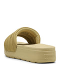 PUMA 400679 02 KARMEN SLIDE PUFFY WNS AQUA PUMA GOLD LIGHT SAND SLIPPERS