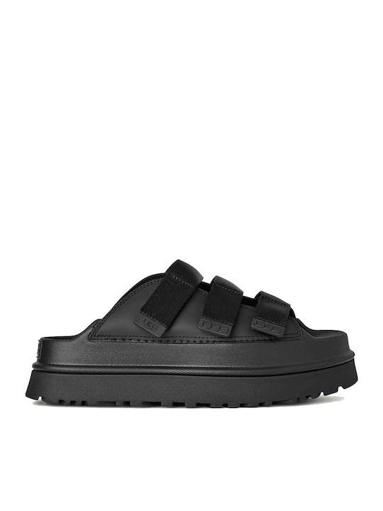 UGG W/1167430 W GOLDENGLOW SLIDE BLACK FLATFORMS