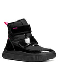 GEOX LAQUINNY GIRL J661JB 0HHFU C9B8L BLACK/FUCHSIA FLUO WATERPROOF BOOTS