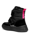 GEOX LAQUINNY GIRL J661JB 0HHFU C9B8L BLACK/FUCHSIA FLUO WATERPROOF BOOTS