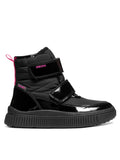 GEOX LAQUINNY GIRL J661JB 0HHFU C9B8L BLACK/FUCHSIA FLUO WATERPROOF BOOTS