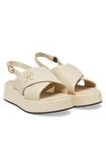 TOMMY HILFIGER FW0FW08808 TH LOGO HW PADDED LEATHER SANDAL MUSLIN