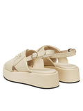 TOMMY HILFIGER FW0FW08808 TH LOGO HW PADDED LEATHER SANDAL MUSLIN