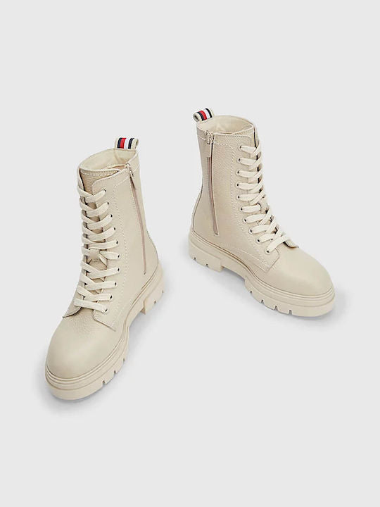 TOMMY HILFIGER LACE UP BOOT CLASSIC BEIGE FW0FW06732